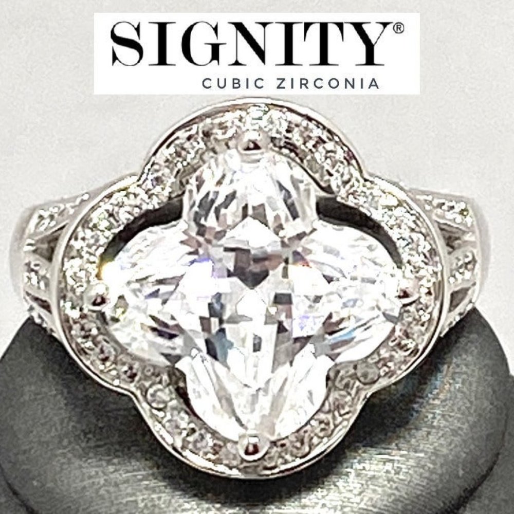 925 Sterling Silver, Signity Diamond CZ Ring